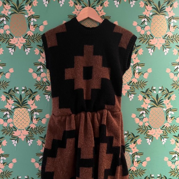 Max Mara Wool-Blend Knitted Mini Dress Size M New With Tags Black - Picture 2 of 3